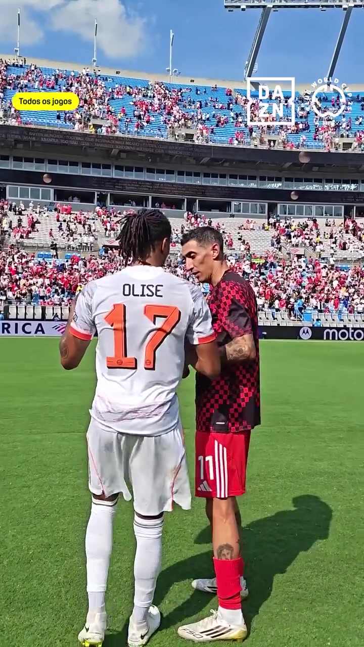 天使的魅力拜仁球星奧利塞賽后主動(dòng)找迪馬利亞換球衣