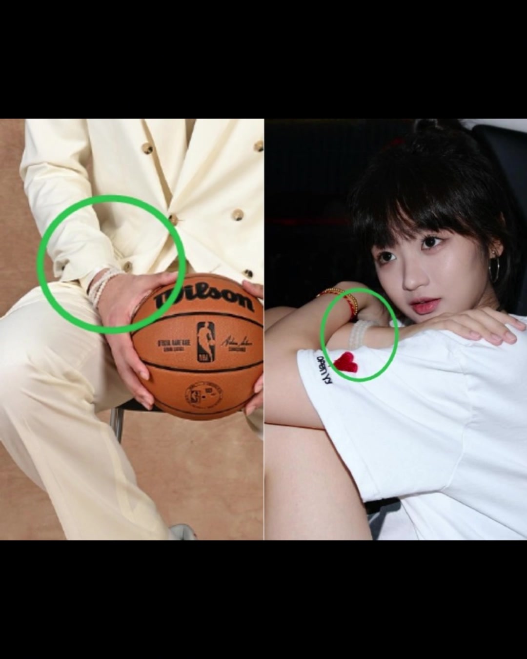 長相非常甜美疑似楊瀚森女友曝光兩人佩戴相似手串小楊袖口有其i11標志