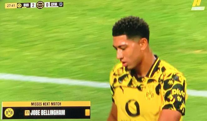 小貝林黃牌停賽，多特晉級則無緣皇馬比賽。