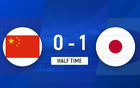 半場戰(zhàn)罷，帥惟浩錯失良機，國少隊0-1落后日本隊。