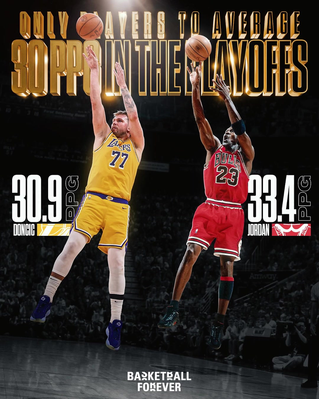 冷知識(shí)東契奇喬丹是NBA史上僅有兩位季后賽場(chǎng)均30的