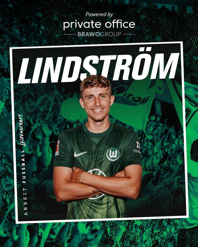 官方簽下林德斯特羅姆，沃爾夫斯堡租借自那不勒斯。