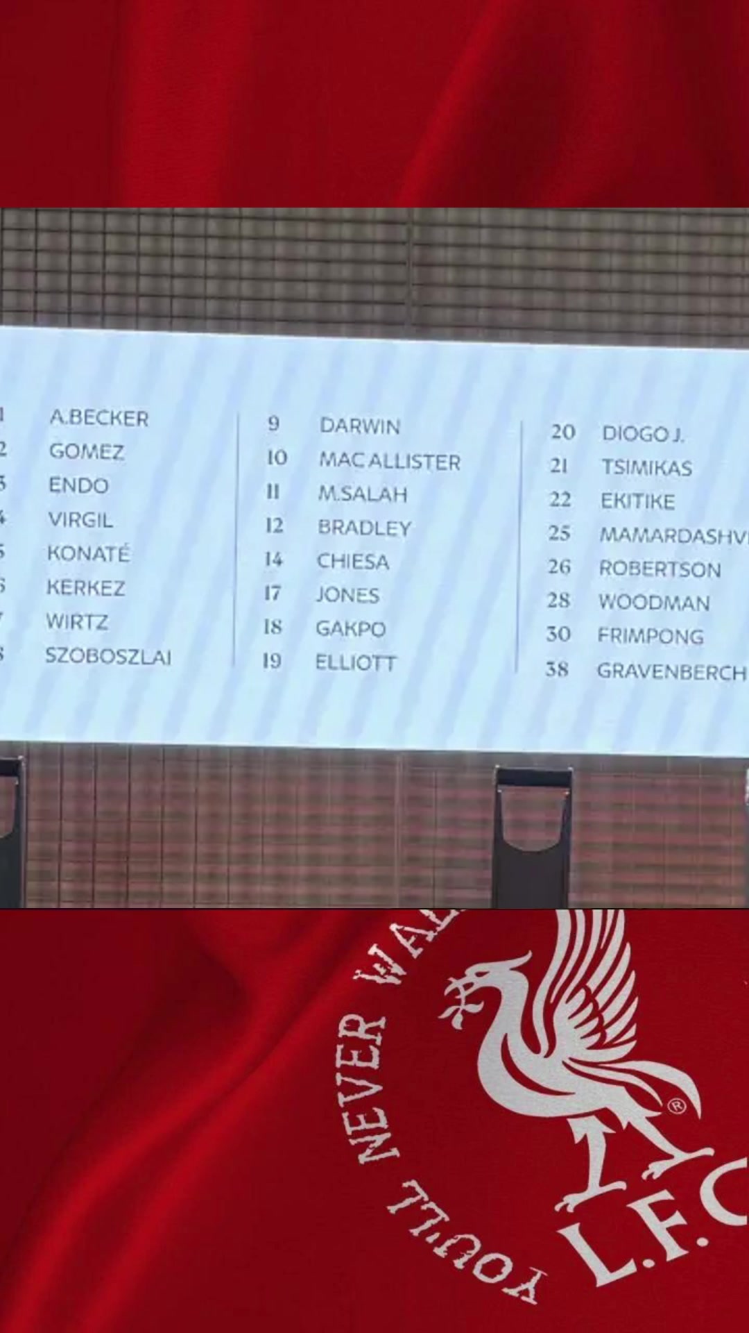 有情有義利物浦新賽季球隊名單20號若塔在列