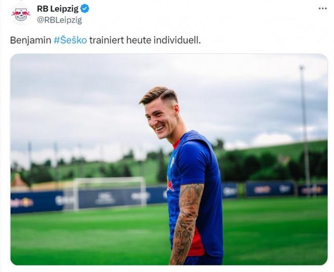 萊比錫官方發(fā)布塞斯科訓(xùn)練照，無(wú)視轉(zhuǎn)會(huì)傳聞。