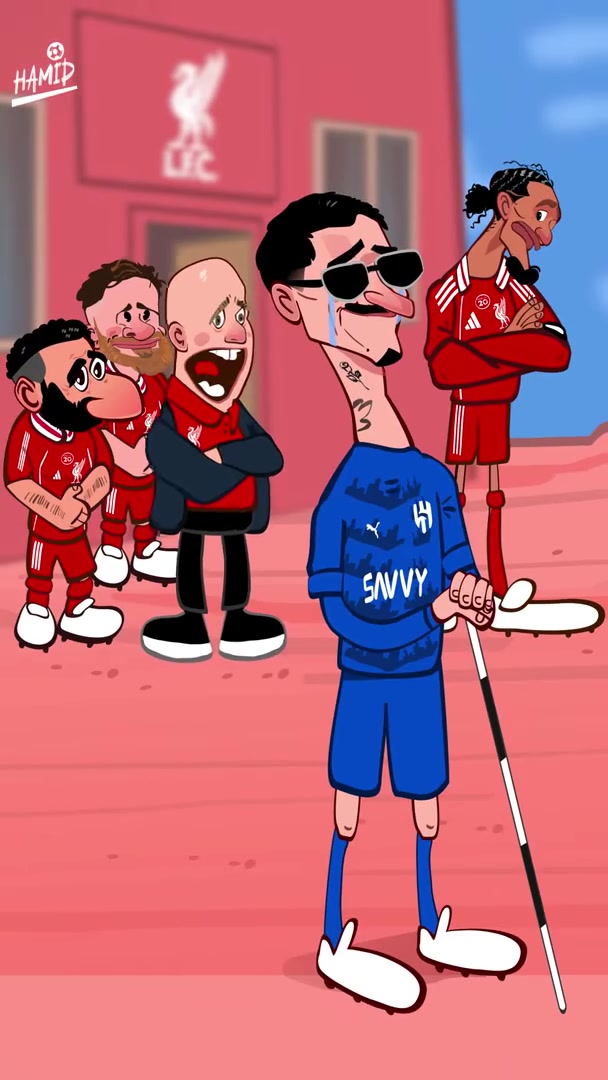 太搞了外網(wǎng)動(dòng)畫惡搞利物浦球員歡慶努涅斯去新月