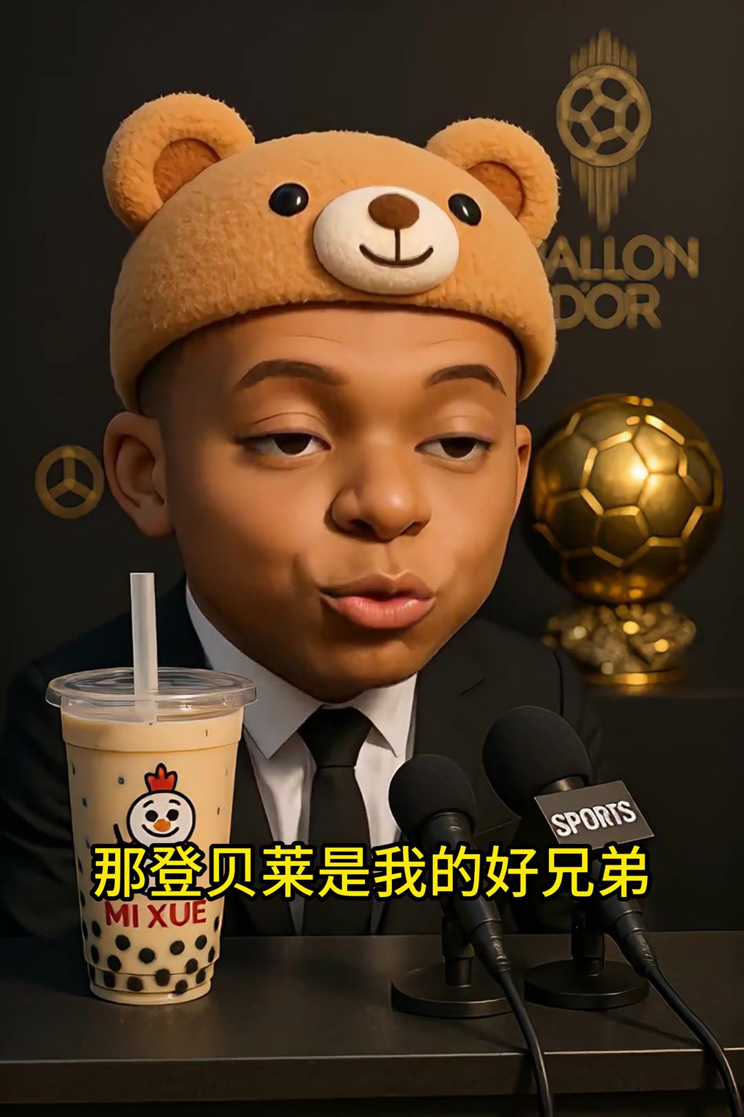 Q版ai姆巴佩金球獎當(dāng)然希望登貝萊總不能是亞馬爾吧