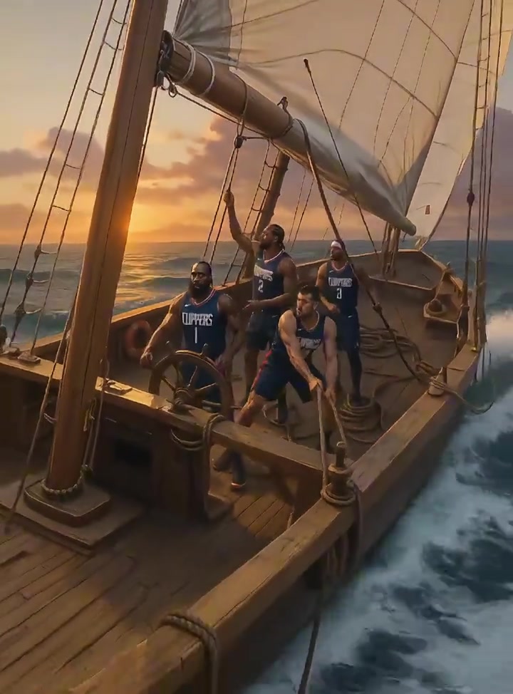 網友AI創(chuàng)作休賽期補強的快船從小帆船到大戰(zhàn)艦