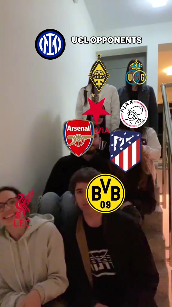 國米官推整活向本賽季的歐冠對(duì)手問好