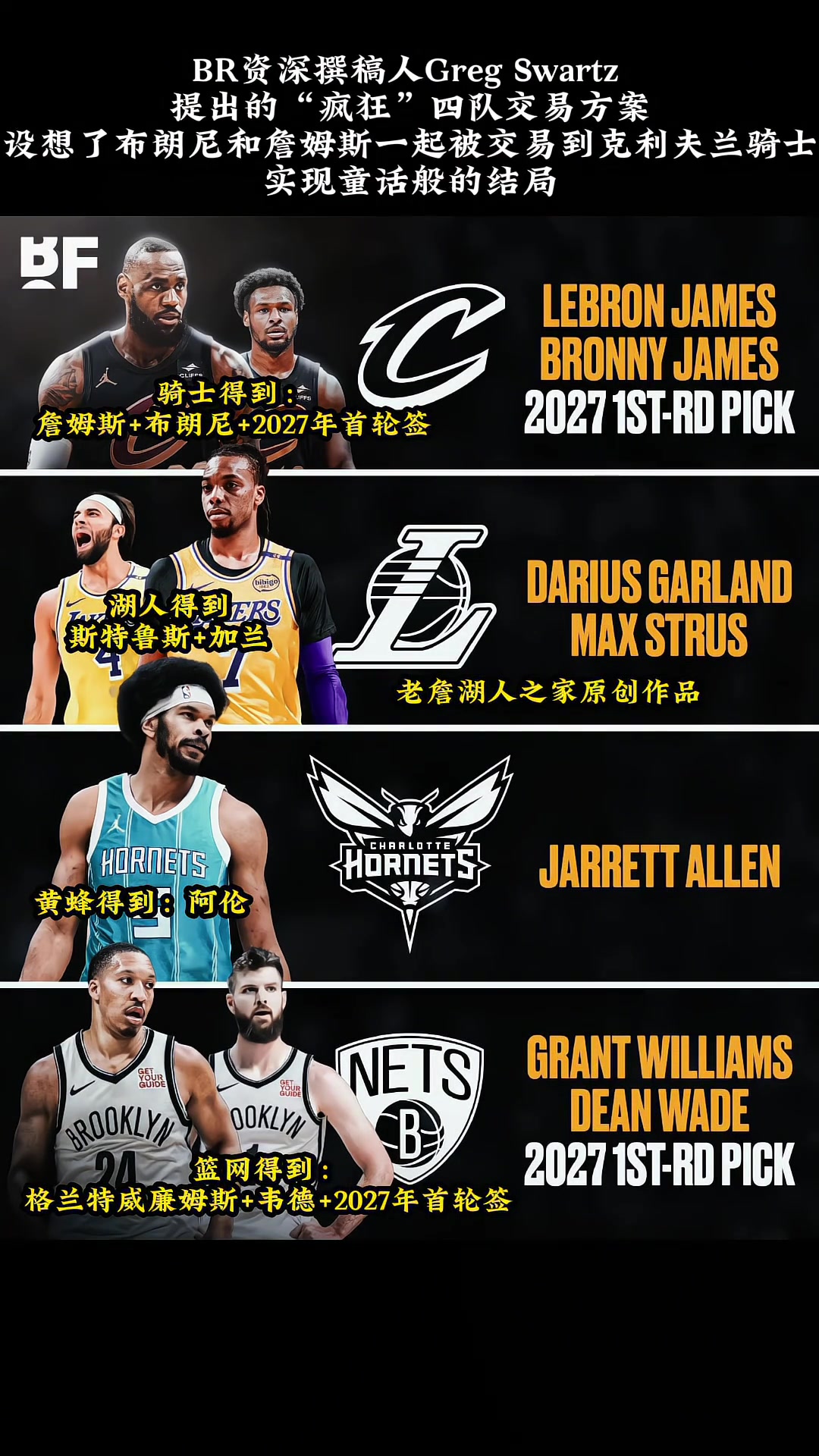 落葉歸根結(jié)局美媒模擬四方交易老詹布朗尼重回騎士