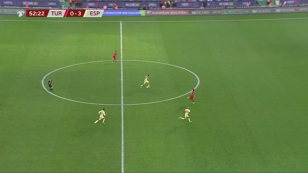 亞馬爾禁區(qū)內(nèi)妙傳送助攻費(fèi)蘭跟進(jìn)抽射破門西班牙4-0土耳其