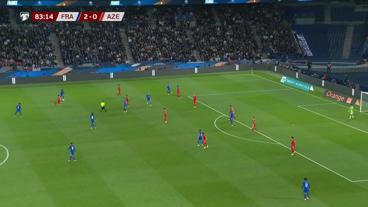 托萬禁區(qū)內(nèi)停球凌空側鉤霸氣破門法國3-0鎖定勝局