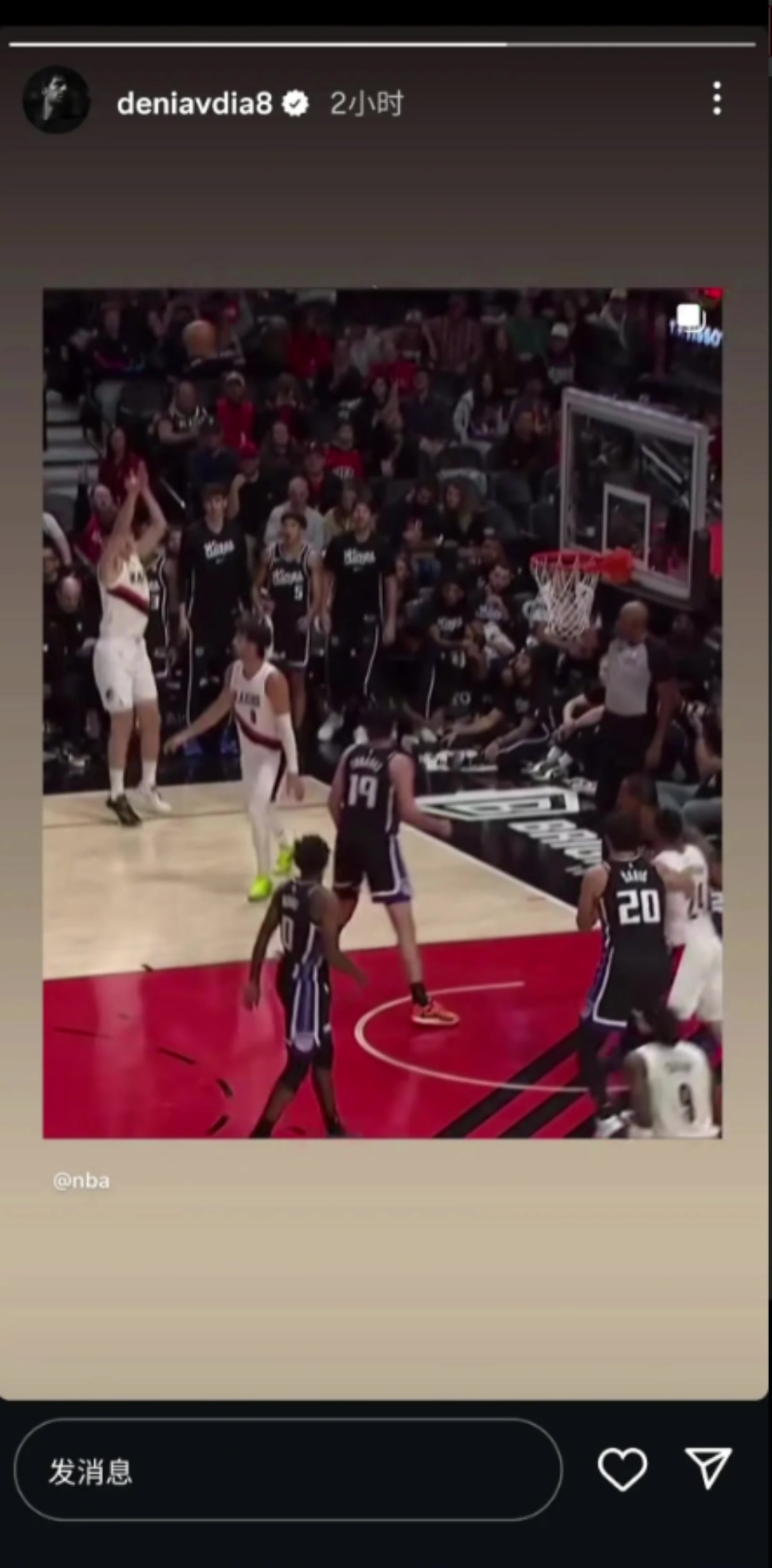 路走寬了阿夫迪亞幾個(gè)月不發(fā)動(dòng)態(tài)今天社媒曬出自己助攻楊瀚森三分