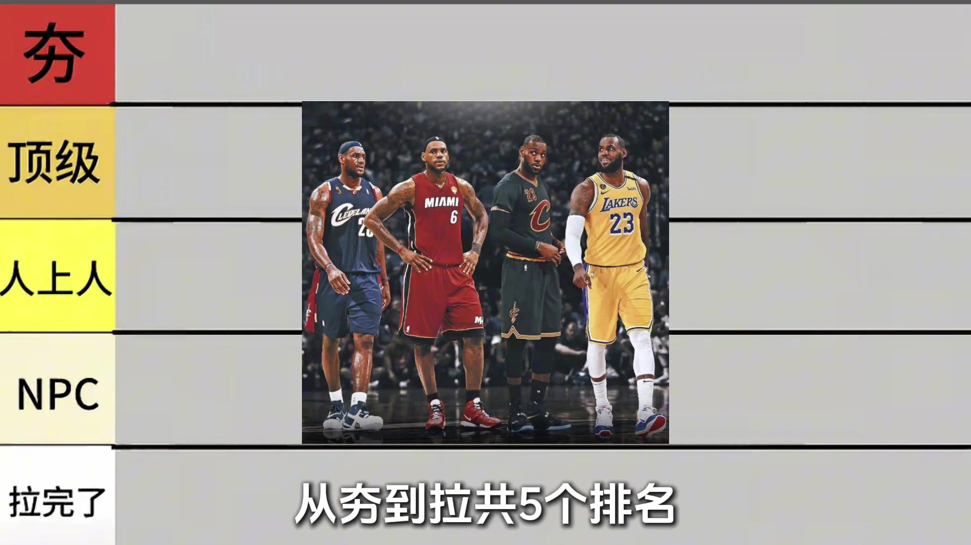 銳評詹姆斯10次總決賽表現(xiàn) 從夯到拉共5個(gè)排名4次夯