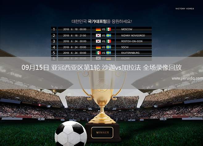 09月15日 亞冠西亞區(qū)第1輪 沙迦vs加拉法 全場(chǎng)錄像回放